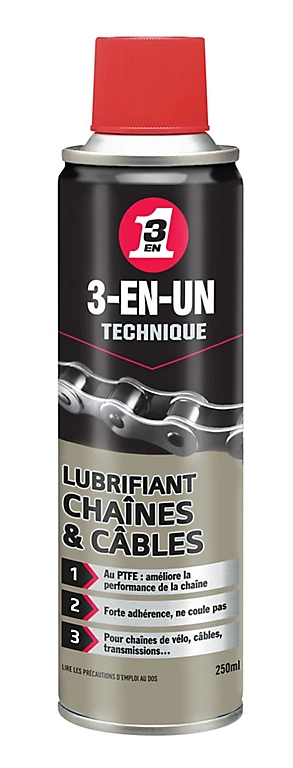 Castorama Lubrifiant Chaîne & Câbles 3-EN-UN TECHNIQUE 250ml 3 Castorama Lubrifiant Chaîne & Câbles 3-EN-UN TECHNIQUE 250ml